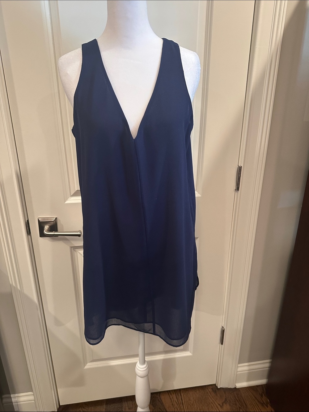 Navy V-Neck Sleeveless Camisole Tank Top